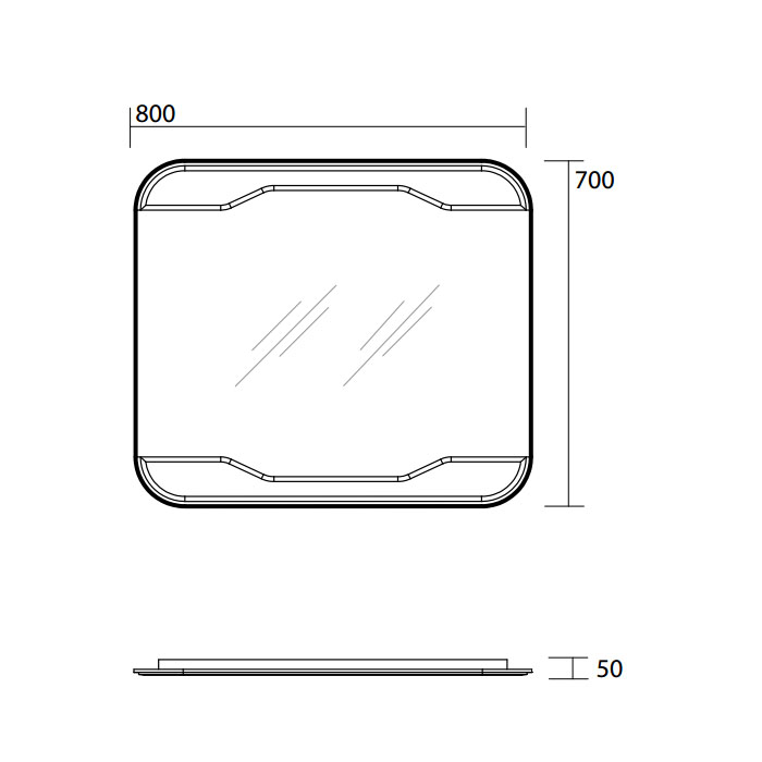Зеркало Kerasan Waldorf 740701 прямоугольное, 80х70 см ФОТО