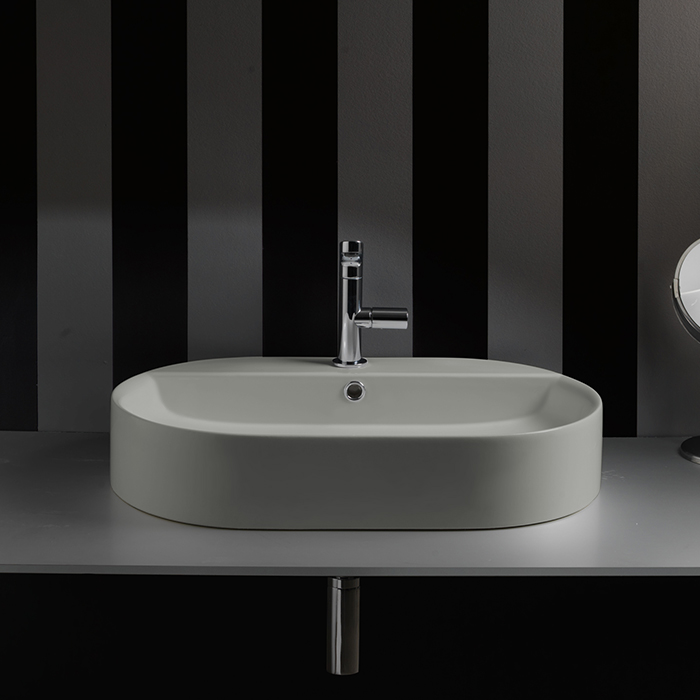 Изображение Серая раковина Kerasan Ciotola 028559*1, закругленная 65x40 см