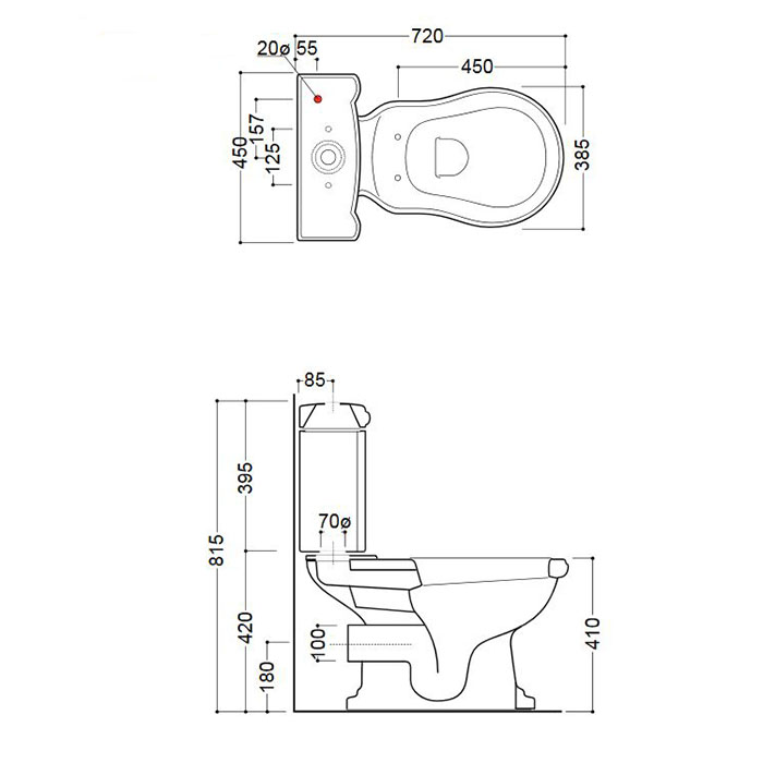 Унитаз Kerasan Retro, моноблок, слив в стену, черный ФОТО