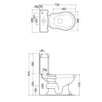 Унитаз Kerasan Retro, моноблок, слив в стену, черный схема 2