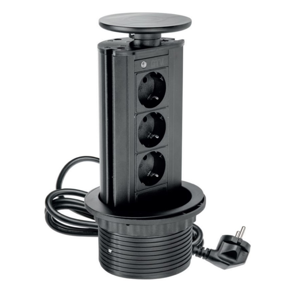 Выдвижной блок розеток GTV AE-BPW3GS (на 3 розетки, подходит для навесных шкафов)