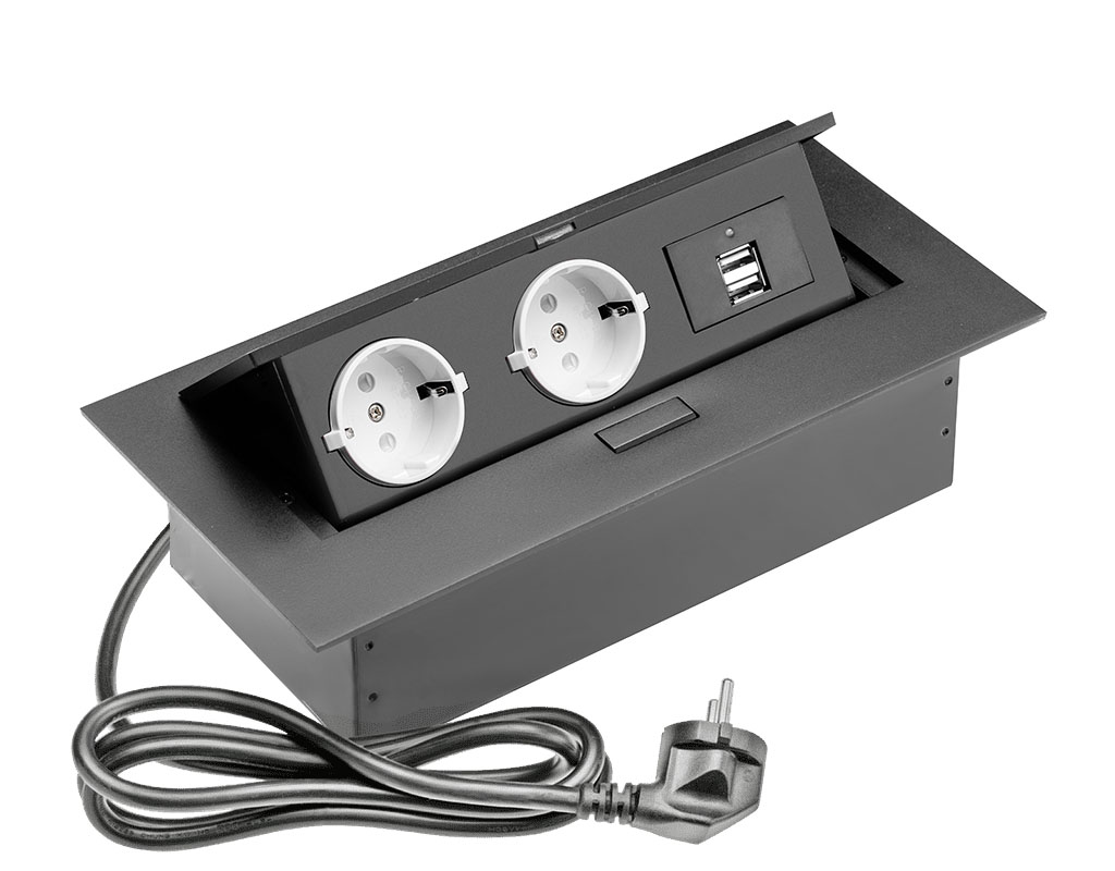 Встраиваемая розетка SETE SBT-2UC (на 2 розетки, 2 USB)