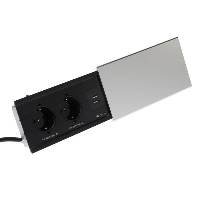 Розетка встраиваемая, врезная, розетка в стол, удлинитель для кухни и офиса ST-02 (2 USB A, 2 EURO)