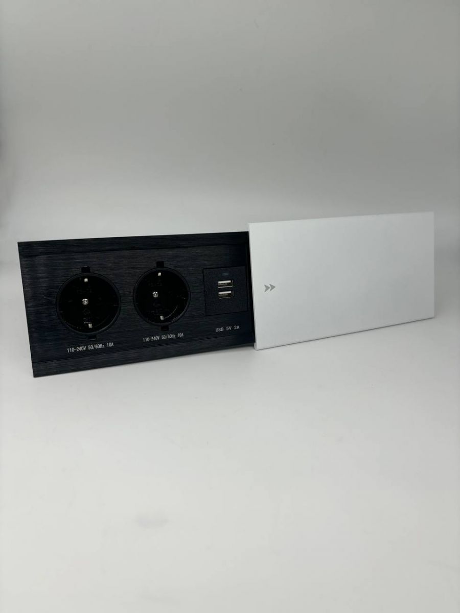 Розетка встраиваемая, врезная, розетка в стол, удлинитель для кухни и офиса ST-02(2 USB A, 2 EURO)