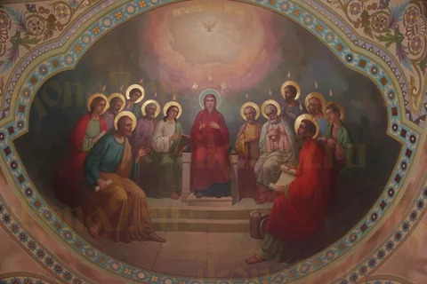 Сошествие Святого Духа на апостолов (рукописная вариант 10)