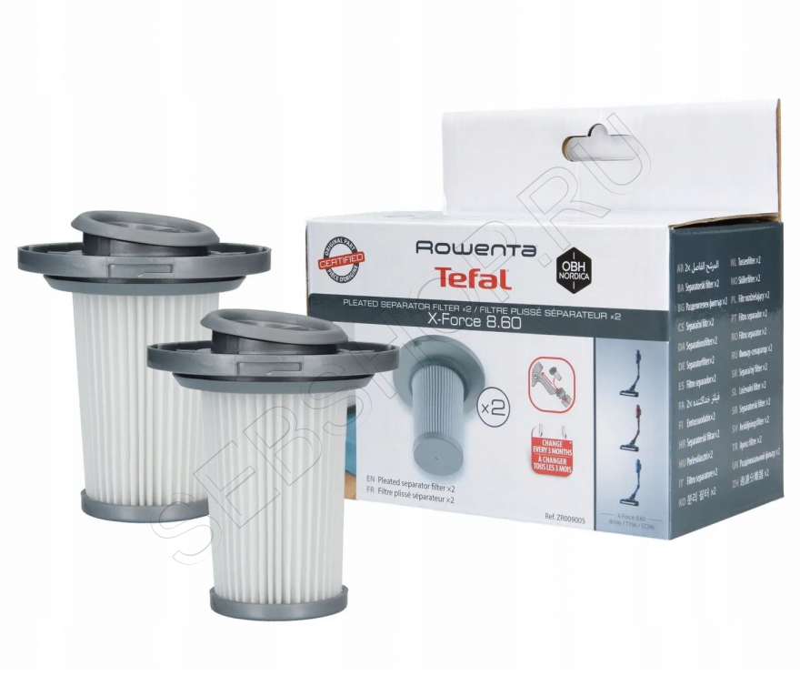 Комплект фильтров-сепаратора пылесоса TEFAL серий XForce Flex 8.60 .   Артикул ZR009005.