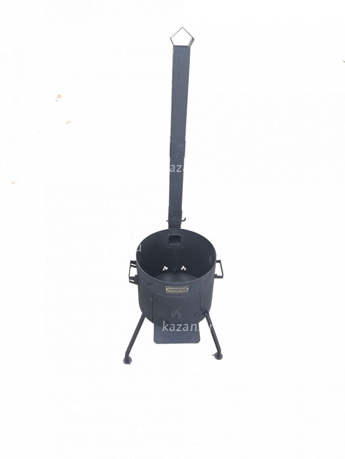 Печь под казан на 16л с дверцей и трубой. d-41см.сталь 2 мм