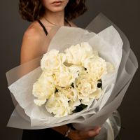 Белая французская роза от 5 шт