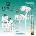 Гарнитура (науш.+микр.) для сотов. FaizFull FN10 3,5mm HD-Звучание (Силиконовая оплётка) белая