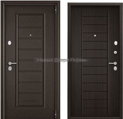 DELTA PRO MP Букле коричневый / ПВХ Лиственница темная квартирная дверь