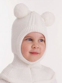 Шапка дет. с подкл, утепл., цвет белый (арт. 7155 пш)