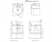 Раковина подвесная Cielo Kanto 55х40х16 см арт. KALS/KALSSF без перелива схема 2