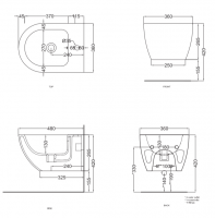 Биде подвесное Cielo Enjoy Pro MINI EJBSRP с отверстием под смеситель схема 2