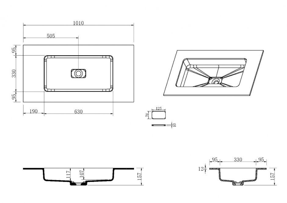 Бежевая раковина Armadi Art Quatro 793-100-D 110х52 см ФОТО