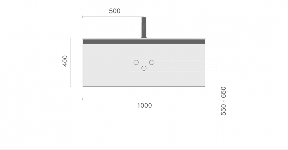 Тумба под раковину подвесная Armadi Art Quatro 790-M1-100, с внешней подсветкой ФОТО