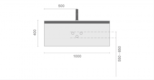 Тумба под раковину подвесная Armadi Art Quatro 790-M1-100, с внешней подсветкой схема 5