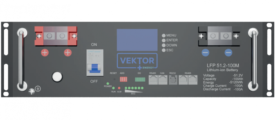 Литиевый аккумулятор LFP 51.2-100M-3U