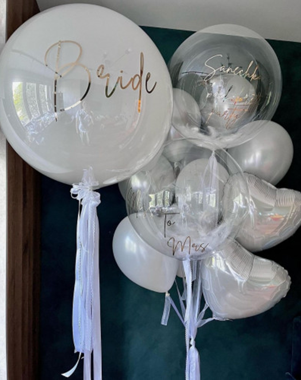 Хрустальный свадебный сет из шаров с гелием
