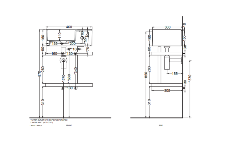 Стальной каркас для раковины Cielo Les Petites LPSTOR46 с проволочной сеткой 46х30х40 см ФОТО