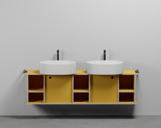 Тумба подвесная/напольная Cielo Theo 175 из материала Fenix, с 2 дверцами и 3 открытыми полками THMF175A2/THMF175A2SF 175х63х38 см схема 9 Тумба подвесная/напольная Cielo Theo 175 из материала Fenix, с 2 дверцами и 3 открытыми полками THMF175A2/THMF175A2SF 175х63х38 см схема 9