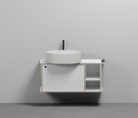 Тумба подвесная/напольная Cielo Theo 103 из материала Fenix, с дверцей и открытой полкой THMF103/THMF103SF 103х63х38 см схема 7