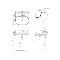 Раковина подвесная Cielo Mare MRLS60/MRLS60SF 60х47х15 см схема 2