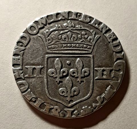 1/4 экю 1596 Франция AUNC Генрих IV Наварский