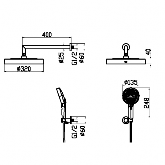 Душевой комплект Boheme Cell 427-SGM схема 2