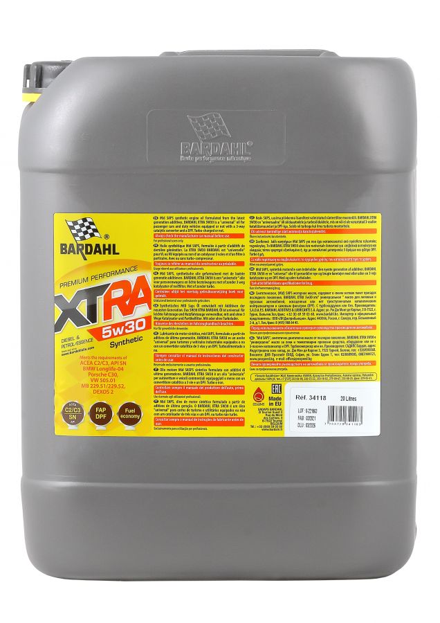Bardahl ХTRA 5W30, 20л