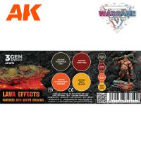 Набор красок AK Interactive Wargame Color: Lava Effects