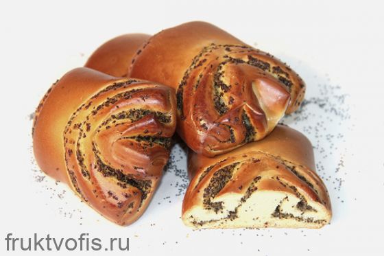 Сдобная булочка "Гребешок" с маковой начинкой 1,75кг