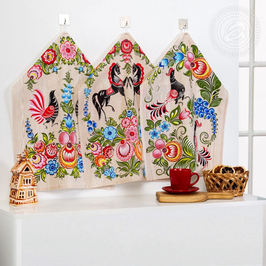 Набор полотенец из рогожки "Роспись" (2шт.)