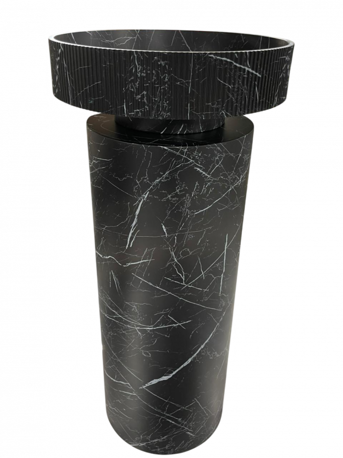 Мраморная напольная раковина Sole Corian 40x13 см, гладкий пьедестал