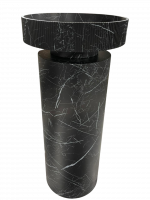 Мраморная напольная раковина Sole Corian 40x13 см, гладкий пьедестал схема 1