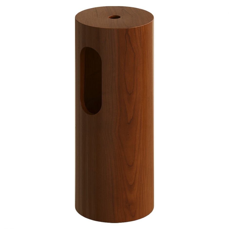 Напольная раковина Sole Corian 40x13 см, белая раковина, деревянный пьедестал ФОТО