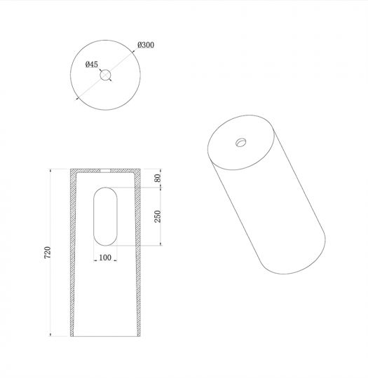 Напольная раковина Sole Corian 40x13 см, белая раковина, деревянный пьедестал схема 6
