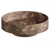 Напольная раковина Sole Corian 40x13 см, основание в отелке красное дерево схема 2