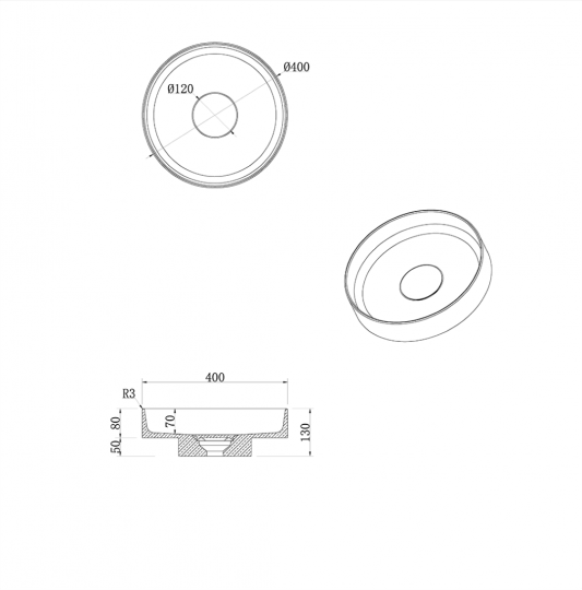 Напольная раковина Sole Corian 40x13 см, основание в отелке красное дерево схема 9