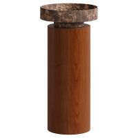 Напольная раковина Sole Corian 40x13 см, основание в отелке красное дерево схема 1