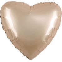 Сердце Латте сатин матовый, фольгированный шар