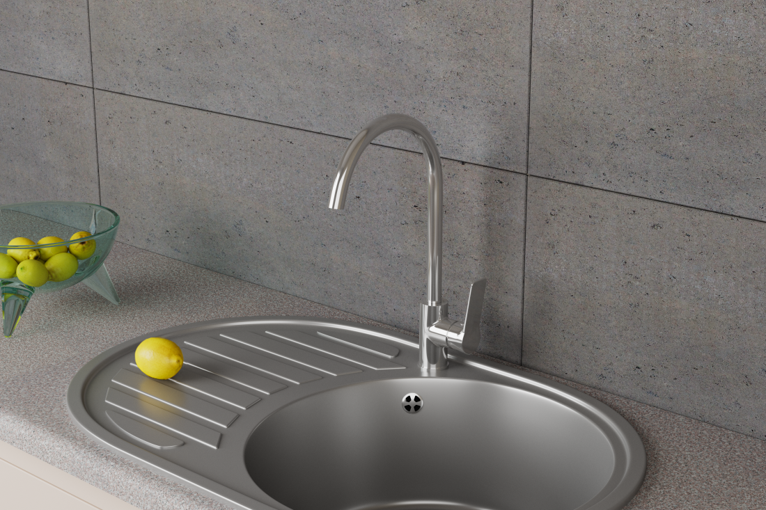 Смеситель для кухни с высоким поворотным изливом RUSH Haiti (HA1935-22)