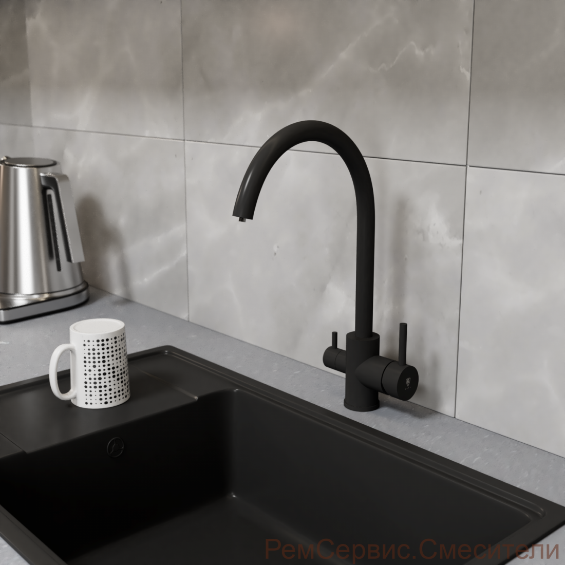 Смеситель для кухонной мойки с фильтром RUSH (SUS9035-37Black)