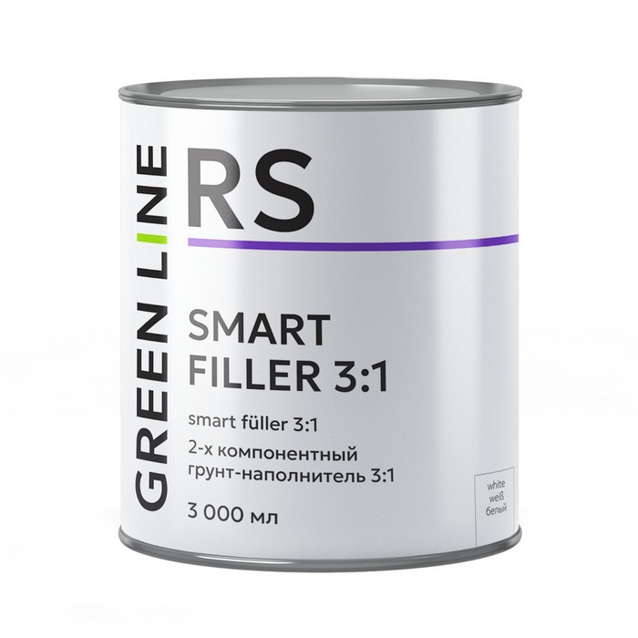 Green Line SMART FILLER 3:1 Двухкомпонентный грунт-наполнитель, серый, объем 3л.