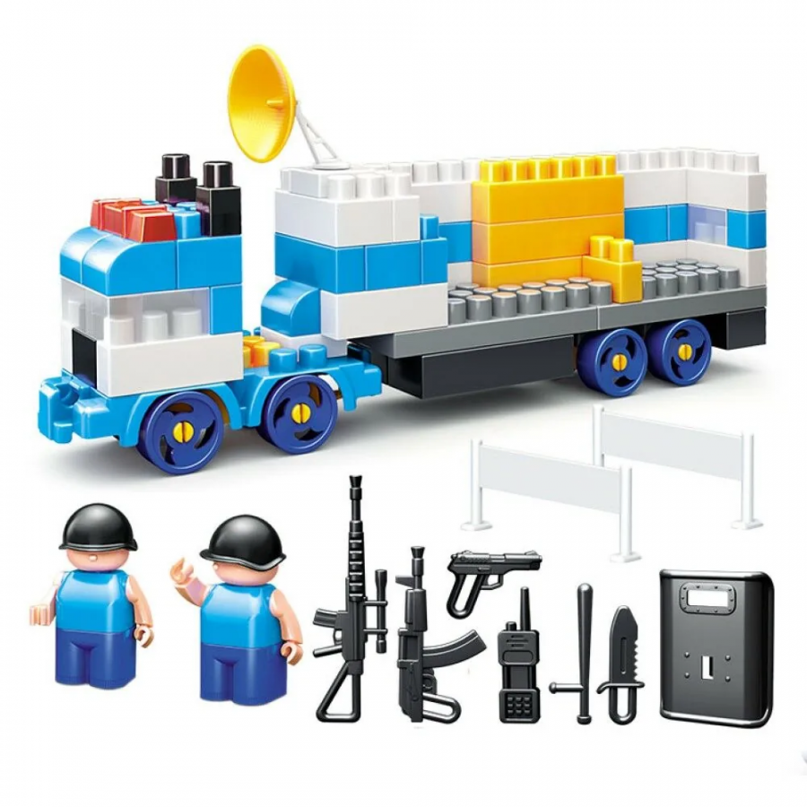 Конструктор "Полиция" Набор Грузовик с вооружением и группой быстрого реагирования