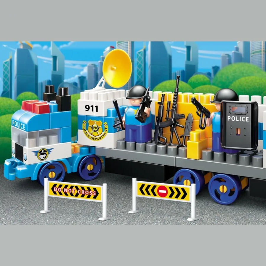 Конструктор "Полиция" Набор Грузовик с вооружением и группой быстрого реагирования