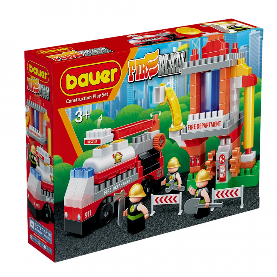 Конструктор "Пожарная часть", набор с пожарной вышкой