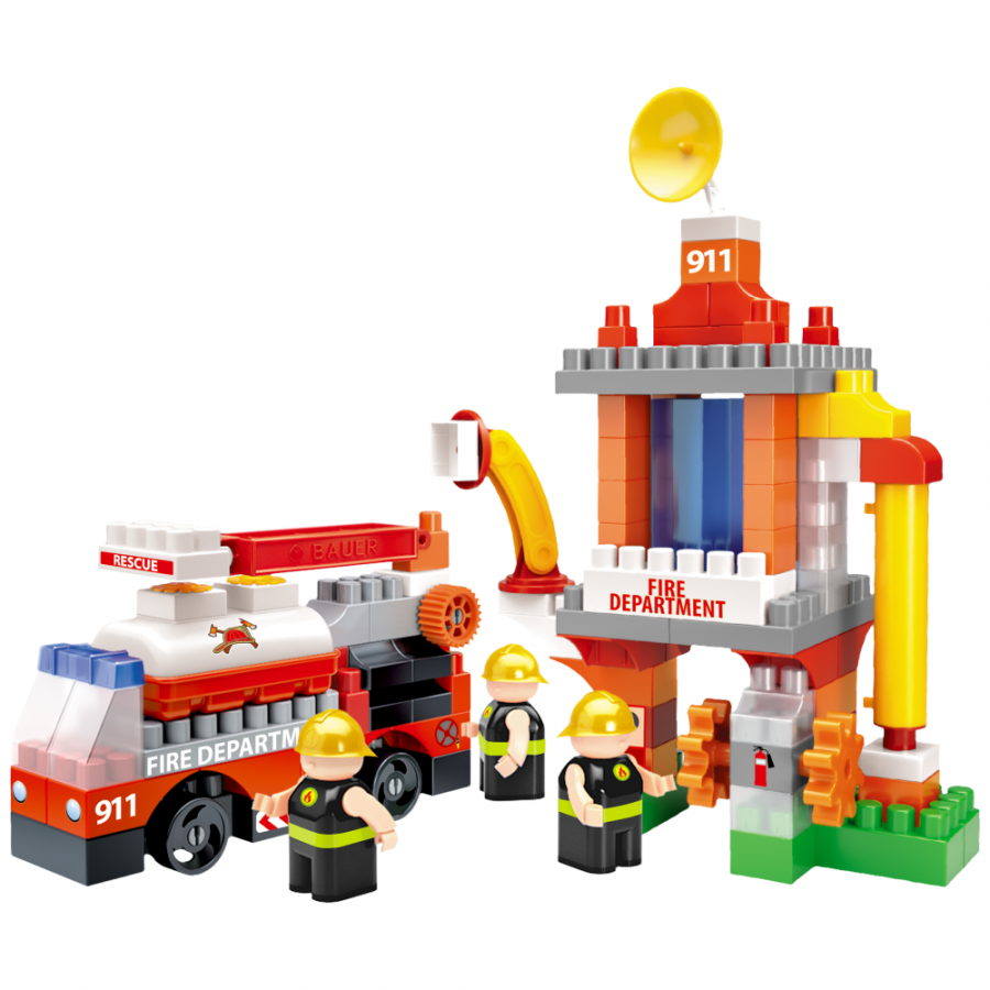 Конструктор "Пожарная часть", набор с пожарной вышкой