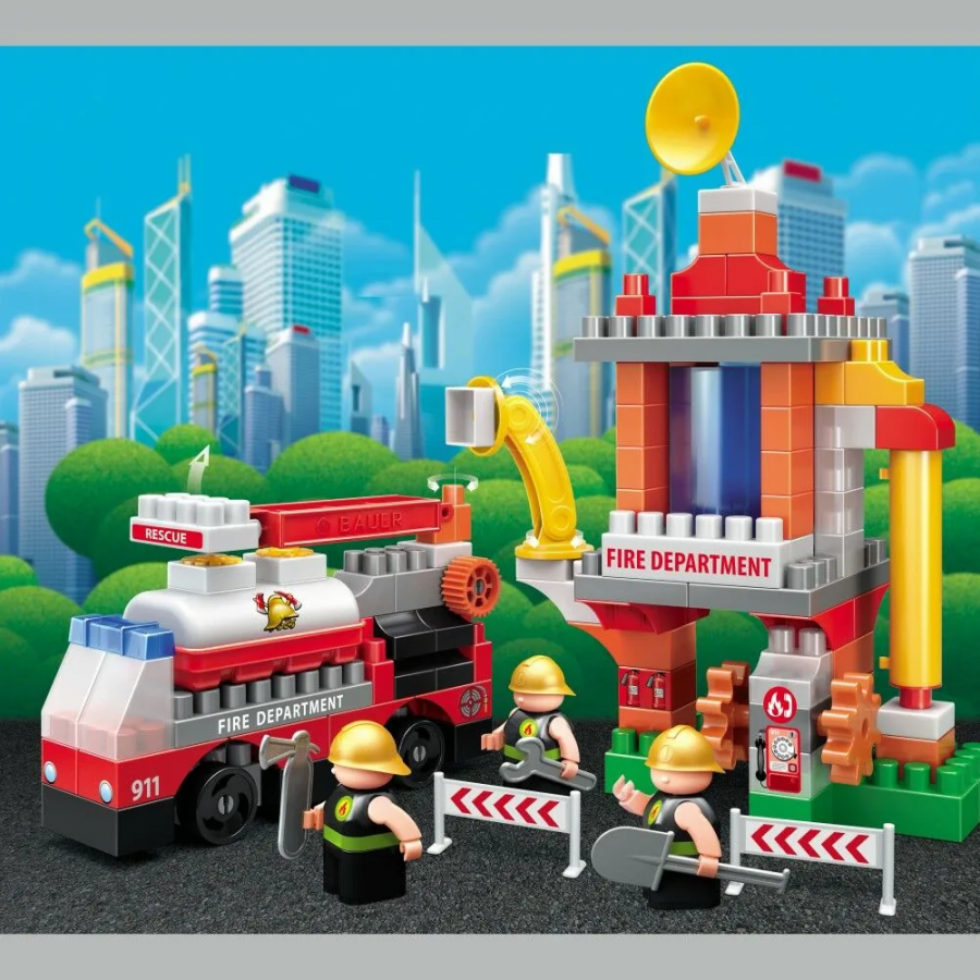 Конструктор "Пожарная часть", набор с пожарной вышкой