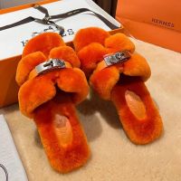 Мюли с мехом HERMES Premium