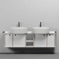 Тумба подвесная/напольная Cielo Theo 175 из материала Fenix, с 4 ящиками и открытой полкой THMF175A4/THMF175A4SF 175х63х38 см схема 1